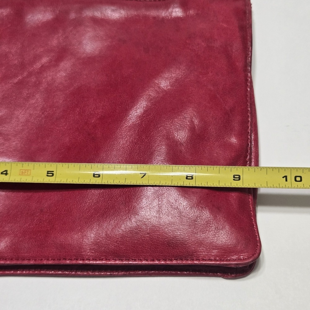 Hobo The Original Red Leather Crossbody Shoulder Bag Vintage Small Zipper Purse - Picture 13 of 14